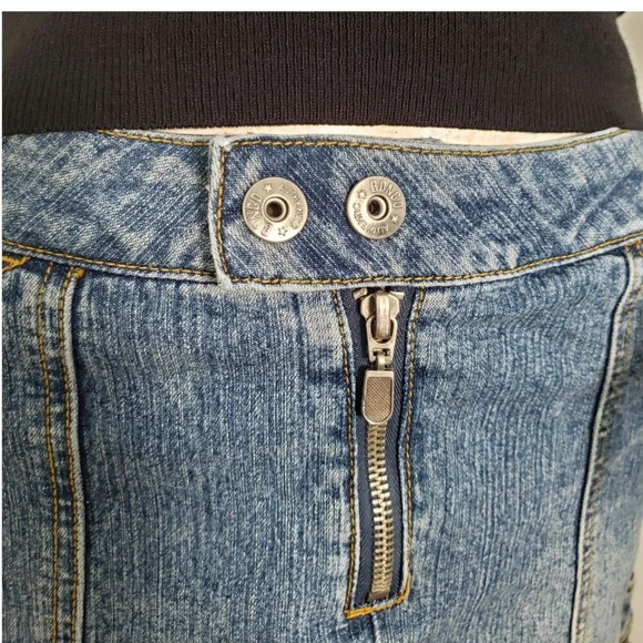 Stretch Jean skirt by BONGO Authentic denim skirt SIZE 3 military  style - Picture 5 of 11